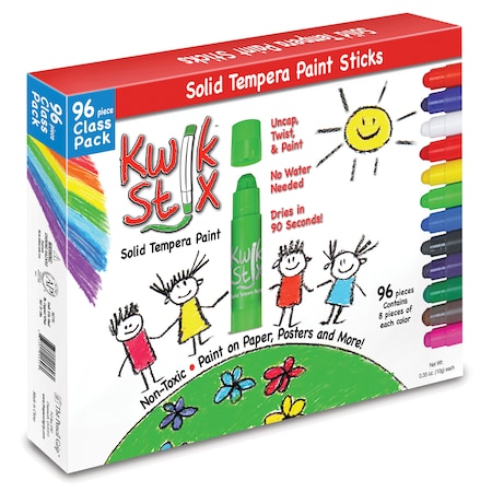 The Pencil Grip Kwik Stix Solid Tempera Paint Stick, Classic Colors, PK96 TPG-696